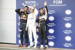 Daniel Ricciardo (Red Bull), Nico Rosberg (Mercedes) und Sergio Perez (Force India) 
