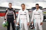 Nico Hülkenberg (Force India), Nico Rosberg (Mercedes), Pascal Wehrlein (Manor)