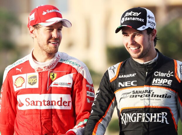 Titel-Bild zur News: Sebastian Vettel, Sergio Perez