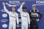 Lewis Hamilton (Mercedes), Nico Rosberg (Mercedes) und Nico Hülkenberg (Force India) 