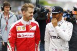 Sebastian Vettel (Ferrari) und Lewis Hamilton (Mercedes) 