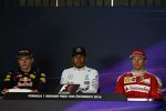 Max Verstappen (Red Bull), Lewis Hamilton (Mercedes) und Kimi Räikkönen (Ferrari) 