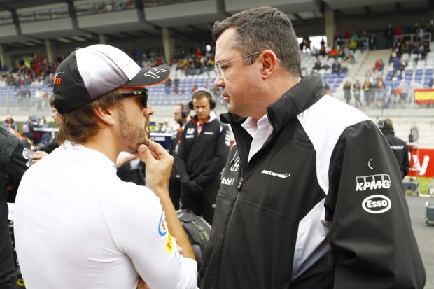 Fernando Alonso Eric Boullier McLaren McLaren Honda F1 ~Fernando Alonso (McLaren) und Eric Boullier ~ Fernando Alonso Eric Boullier McLaren McLaren Honda F1 ~Fernando Alonso (McLaren) und Eric Boullier ~