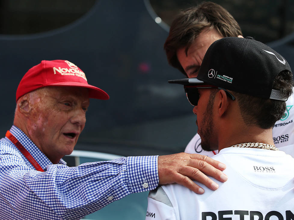 Niki Lauda, Toto Wolff, Lewis Hamilton