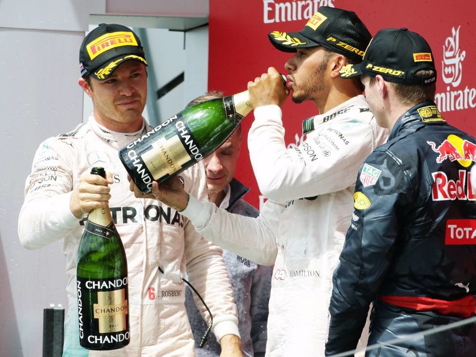Nico Rosberg, Lewis Hamilton, Max Verstappen