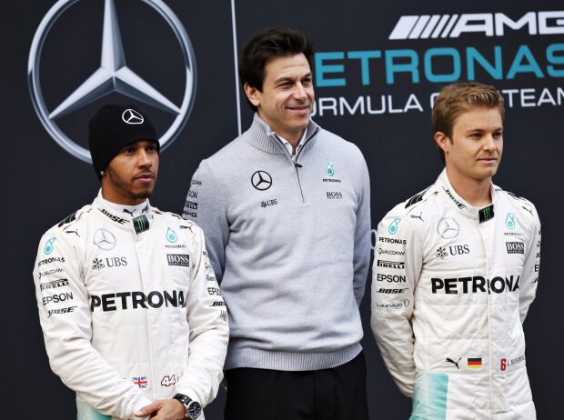 Toto Wolff, Lewis Hamilton, Nico Rosberg