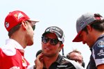 Sebastian Vettel (Ferrari), Sergio Perez (Force India) und Carlos Sainz (Toro Rosso) 