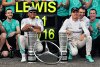 Bild zum Inhalt: Hamilton feiert den Sieg, Rosberg ein trauriges Heimspiel