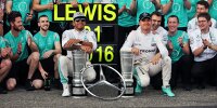 Bild zum Inhalt: Hamilton feiert den Sieg, Rosberg ein trauriges Heimspiel