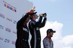 Simon Pagenaud (Penske), Will Power (Penske) und Carlos Munoz (Andretti) 