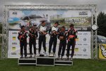 Sebastien Ogier (Volkswagen), Julien Ingrassia, Daniel Sordo (Hyundai), Marc Marti, Thierry Neuville (Hyundai) und Nicolas Gilsoul 