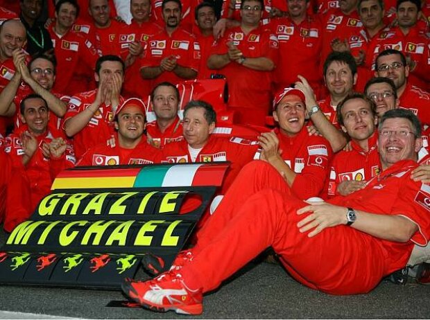 Titel-Bild zur News: Ross Brawn, Jean Todt, Felipe Massa, Michael Schumacher
