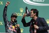 Schampus aus dem Schuh: Daniel Ricciardo feiert Spa-Podium