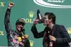 Bild zum Inhalt: Schampus aus dem Schuh: Daniel Ricciardo feiert Spa-Podium