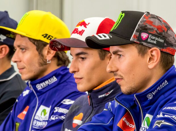 Titel-Bild zur News: Valentino Rossi, Marc Marquez, Jorge Lorenzo