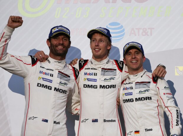 Titel-Bild zur News: Mark Webber, Brendon Hartley, Timo Bernhard
