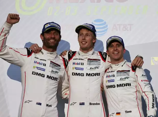 Mark Webber, Brendon Hartley, Timo Bernhard Titel-Bild zur News: Mark Webber, Brendon Hartley, Timo Bernhard