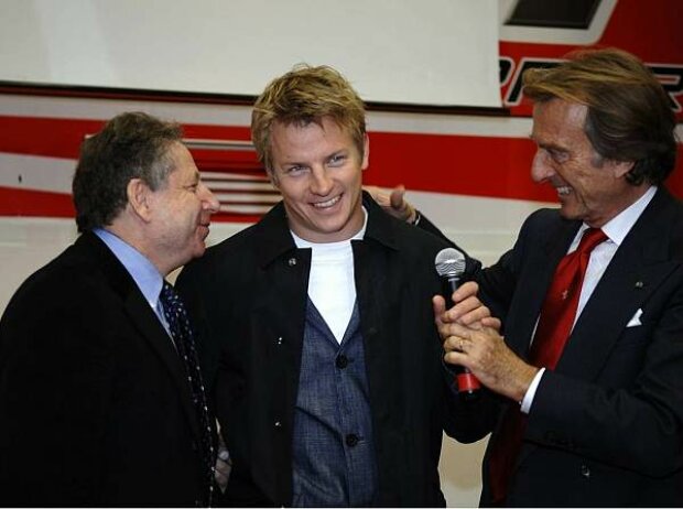 Jean Todt, Kimi Räikkönen und Luca di Montezemolo