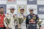 Lance Stroll, Maximilian Günther und Niko Kari 