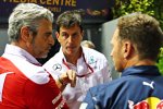 Maurizio Arrivabene, Toto Wolff und Christian Horner 