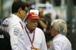 Bernie Ecclestone, Toto Wolff und Niki Lauda 