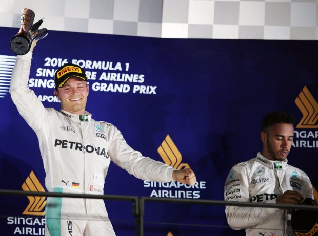 Titel-Bild zur News: Daniel Ricciardo, Nico Rosberg, Lewis Hamilton