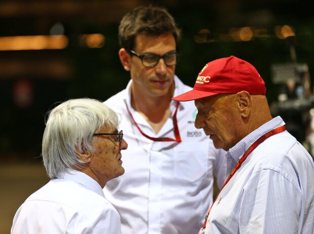 Titel-Bild zur News: Bernie Ecclestone, Toto Wolff, Niki Lauda