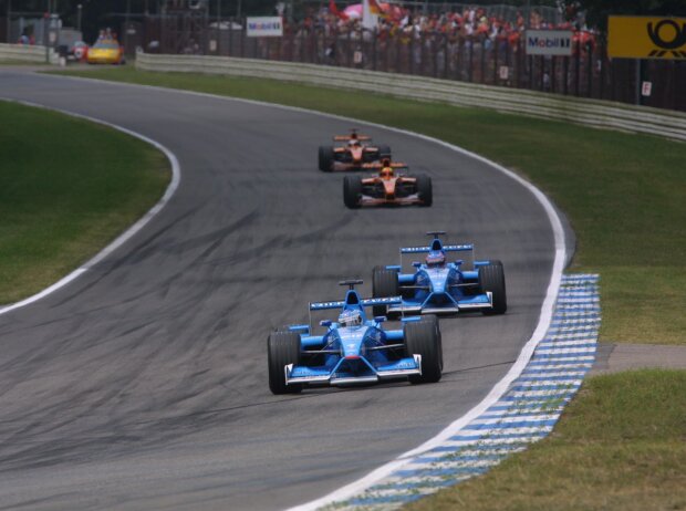 Giancarlo Fisichella, Jenson Button, Hockenheim 2001