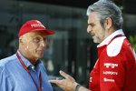 Niki Lauda (Mercedes) und Maurizio Arrivabene (Ferrari)