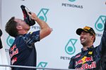 Christian Horner und Daniel Ricciardo (Red Bull) 