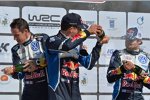 Julien Ingrassia, Sebastien Ogier (Volkswagen) und Andreas Mikkelsen (Volkswagen II) 