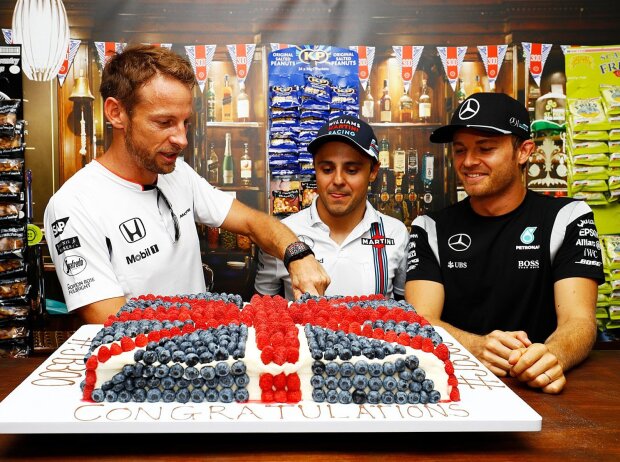 Titel-Bild zur News: Jenson Button, Felipe Massa und Nico Rosberg