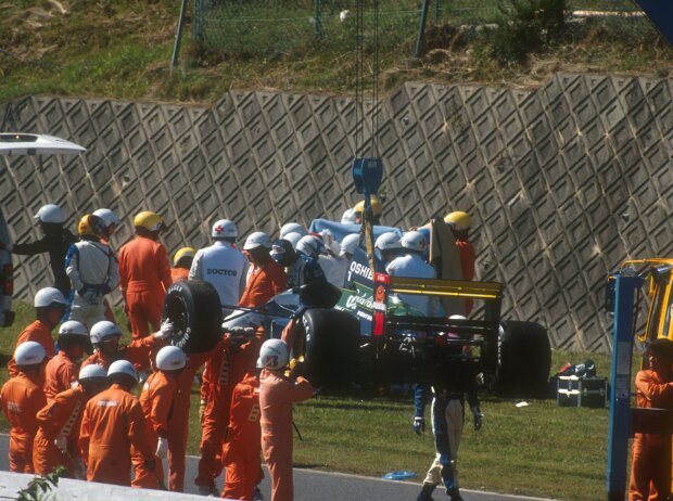 Unfall von Eric Bernard in Suzuka 1991