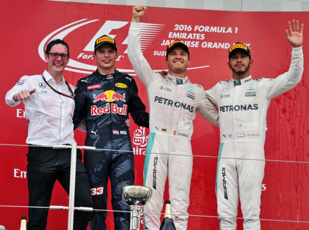 Titel-Bild zur News: Max Verstappen, Daniel Ricciardo, Nico Rosberg