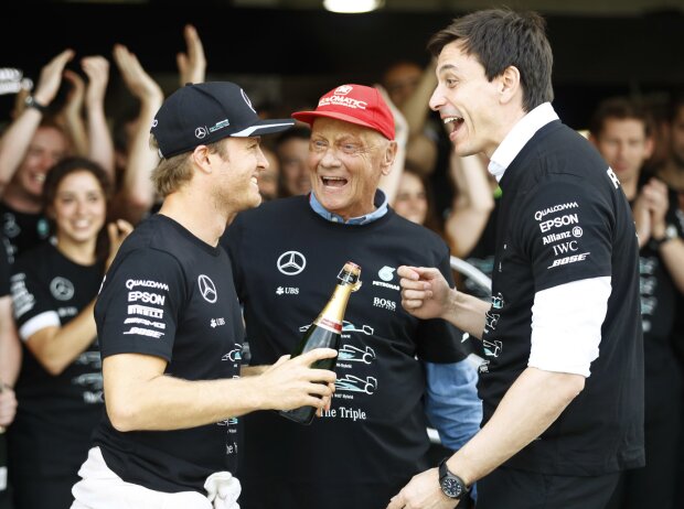 Titel-Bild zur News: Nico Rosberg, Niki Lauda, Toto Wolff