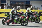 Tom Sykes und Jonathan Rea (Kawasaki) 