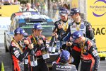 Sebastien Ogier (Volkswagen), Julien Ingrassia, Daniel Sordo (Hyundai), Marc Marti, Thierry Neuville (Hyundai) und Nicolas Gilsoul 