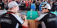 Bild zum Inhalt: Sergio Perez lobt: Nico Hülkenberg stärker als Jenson Button