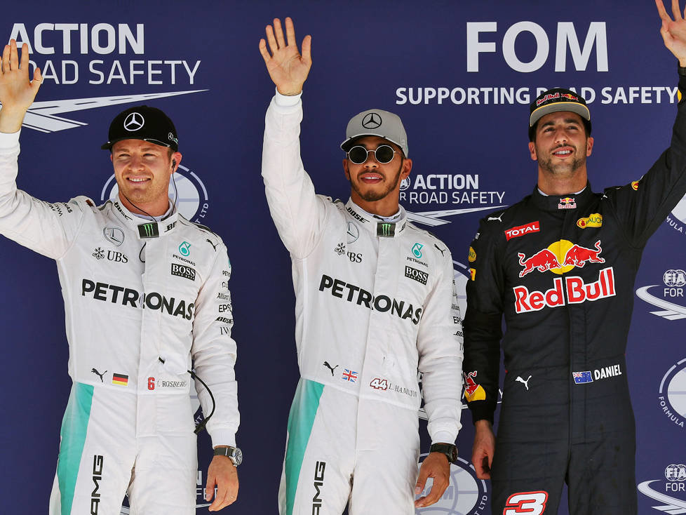 Nico Rosberg, Lewis Hamilton, Daniel Ricciardo