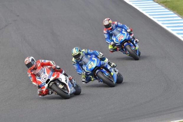 ~Andrea Dovizioso vor Aleix Espargaro und Maverick Vinales ~ ~Andrea Dovizioso vor Aleix Espargaro und Maverick Vinales ~
