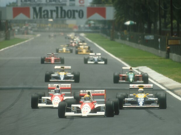 Gerhard Berger, Riccardo Patrese, Nelson Piquet Jun.