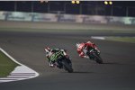 Jonathan Rea (Kawasaki) und Chaz Davies