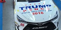 Bild zum Inhalt: NASCAR-Bolide fährt mit Werbung für Donald Trump