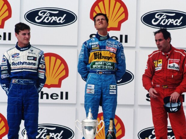 Titel-Bild zur News: Coulthard Schumacher Berger Brasilien 1995