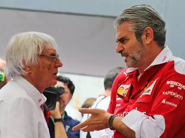 Bernie Ecclestone, Maurizio Arrivabene Titel-Bild zur News: Bernie Ecclestone, Maurizio Arrivabene