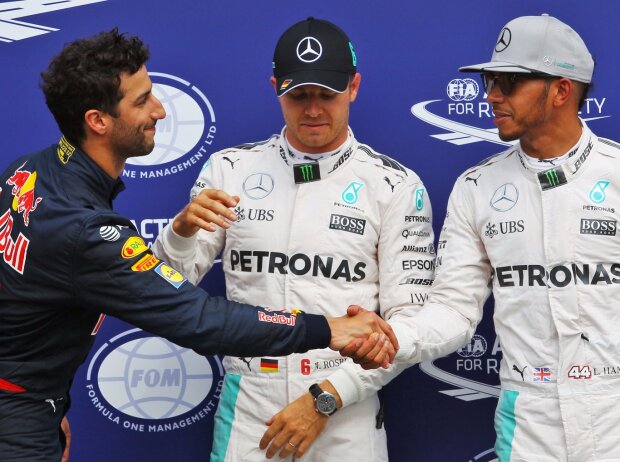Titel-Bild zur News: Daniel Ricciardo, Nico Rosberg, Lewis Hamilton