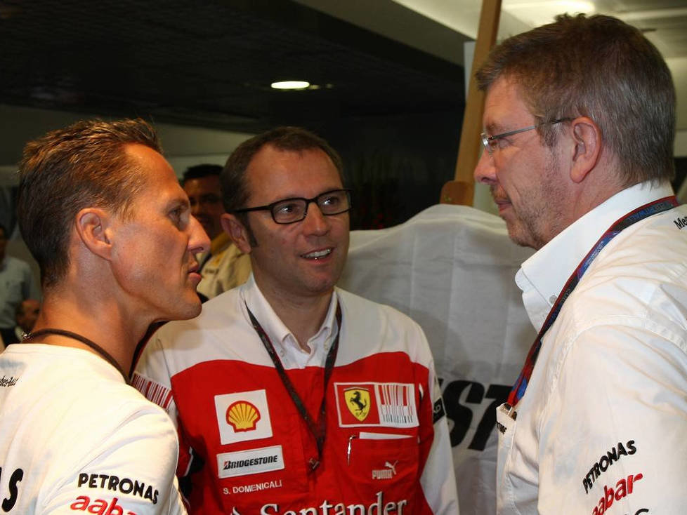 Michael Schumacher, Stefano Domenicali, Ross Brawn