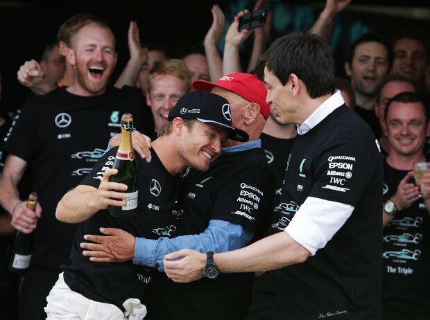 Nico Rosberg, Niki Lauda, Toto Wolff Nico Rosberg, Niki Lauda, Toto Wolff