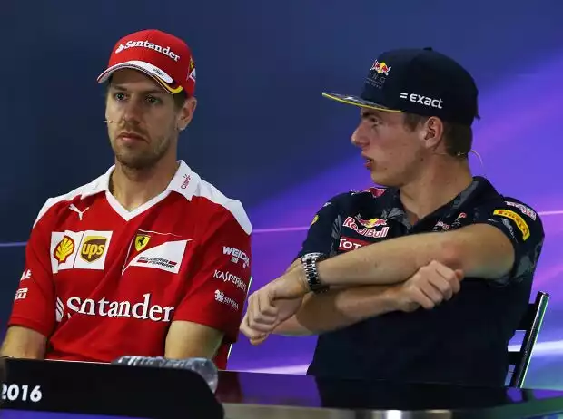 Titel-Bild zur News: Max Verstappen, Sebastian Vettel