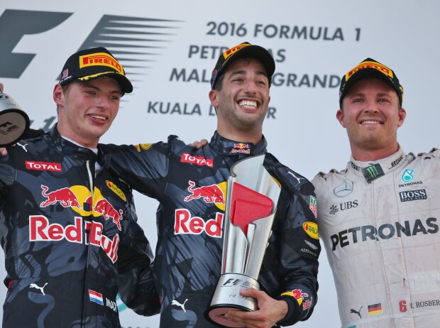 Max Verstappen, Daniel Ricciardo, Nico Rosberg Max Verstappen, Daniel Ricciardo, Nico Rosberg